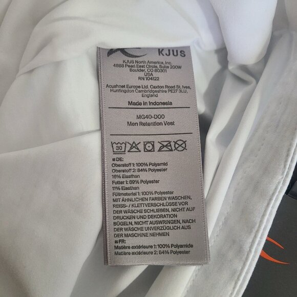 NWT KJUS Men’s Retention Vest White Size 50 Quilted Full Zip Company Embroidery - Picture 8 of 11